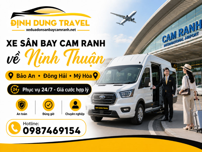Xe sân bay Cam Ranh về Bảo An, Đông Hải, Mỹ Hoà | Định Dung Travel